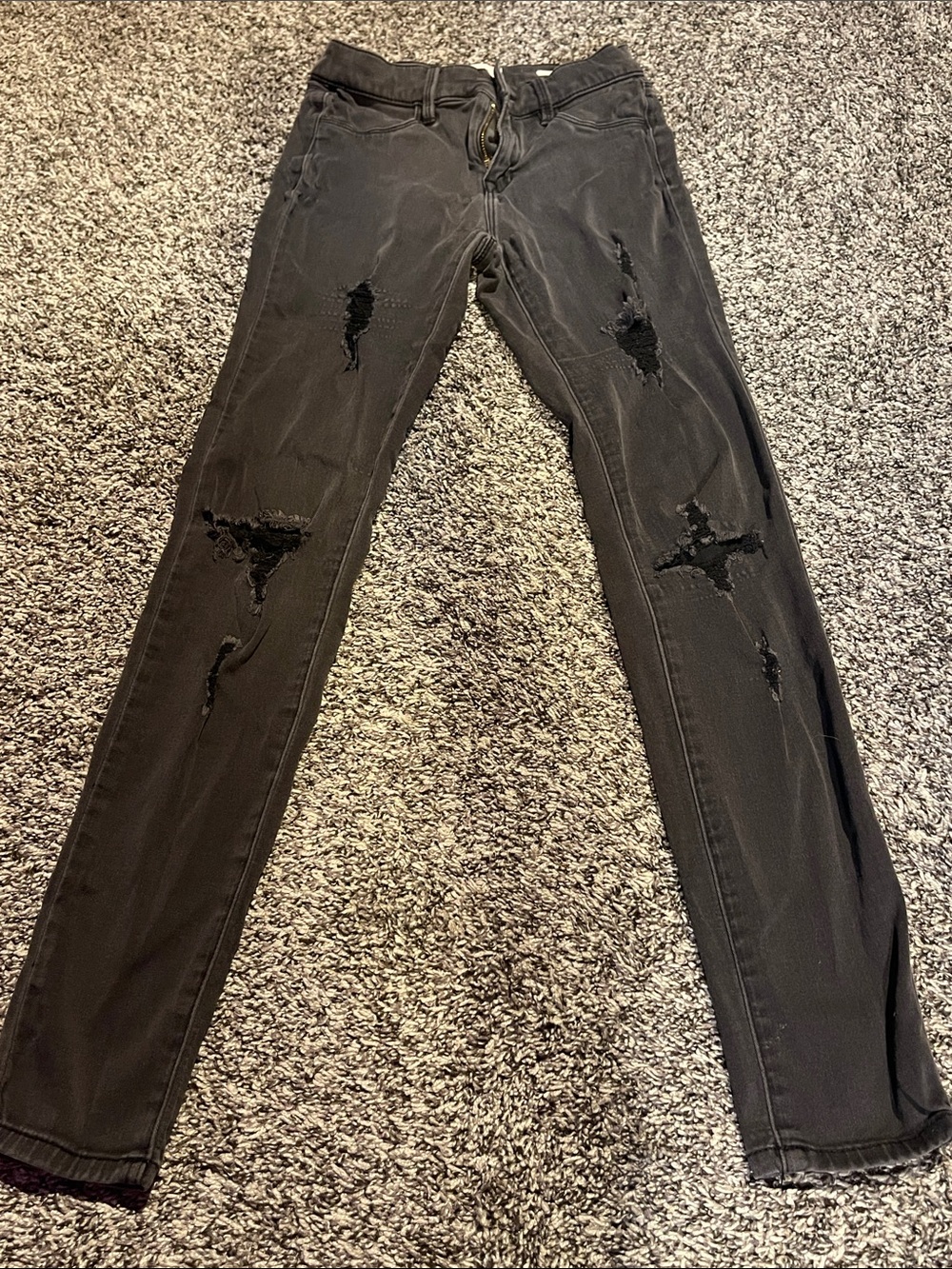 PacSun Women’s Black Distressed Skinny Jeans/Jeggings (24W 27L)